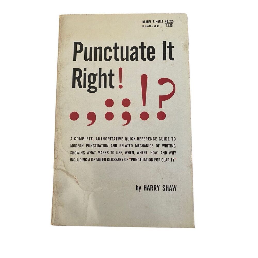 Punctuate It Right by Harry Shaw 1963 Paperback Book